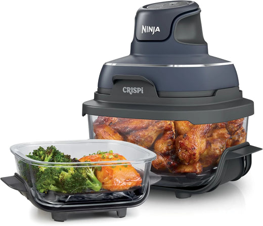 Air fryer can be used in conjunction with microwave ovens, refrigerators and dishwashers. It is made of non-toxic glass material and features a portable cooking system with a capacity of 4 gallons. It comes with 6 glass containers and a sealing lid,