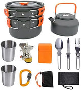 Camping cooking set - picnic cooking pot set - outdoor hiking and barbecue tableware set - camping travel supplies set including frying pan, water jug and stove image 3