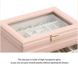 Jewelry Box Jewelry Case PU Leather Jewelry Box Jewelry Storage Box Earring Ear Stud Ring Necklace Organizer Case Jewelry Organizer image 4