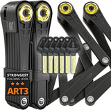 Jiu-style folding bicycle lock set - Patent technology, consisting of two sets of perfectly matching bicycle locks, each set equipped with 6 identical keys - 18/18 level heavy-duty anti-theft security protection device, with key and shell fixation de image 2