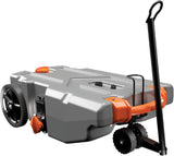 28-gallon portable camping vehicle/rv travel tank | Equipped with 2 controllable non-flat-front wheels and built-in valve | Includes detachable 24-inch tow bar, 3-foot sewage hose and other RV accessories image 3