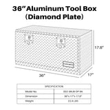 36 Inch Heavy Duty Aluminum Diamond Plate Tool Underbody Box image 3