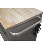 72 in. 18-Drawer 24 in. D Mobile Workbench with Solid Wood Top Stainless Steel image 2