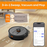 Robot Vacuum and Mop with Self-Emptying, 5000Pa Robotic Vacuum with LiDAR Navigation, Mapping, 60-Day Hands-Free Cleaning, No-Go Zones,Wi-Fi/App/Alexa Control, Ideal for Pet, Hard Floors, Carpet image 3