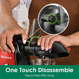 Slow Masticating Juicer,Brecious Cold Press Juicers with 2 Speed Modes & Quiet Motor,Juicers Machines Vegetable and Fruit with Reverse Function,Celery Juicer,BPA-Free,Easy to Clean (Black) image 4