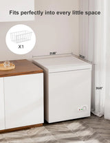 7.0 Cu Ft Chest Freezer - Energy Efficient & Quiet Mini Freezer with Adjustable Thermostat - Compact Deep Freezer for Home, Apartment, and Garage - Removable Basket & Defrost Drain image 4