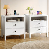 Modern bedside table with black metal finish - 2-piece set image 3