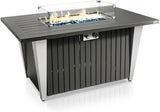 Propane fire pit table, 40,000 watt outdoor square gas fire pit, with lid, weather-resistant metal material, adjustable flame, rock melting set, highly suitable for use on decks, backyards and platforms (30 inches × 30 inches × 11 inches) image 2