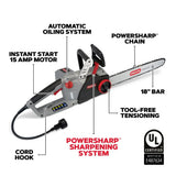 18 Inch 15 Amp Self-Sharpening Corded Electric Chainsaw image 2