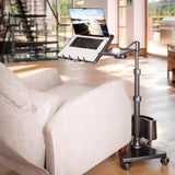 Adjustable laptop stand - Portable computer table and comfortable desk suitable for beds, sofas or offices - Portable mobile workstation, can be tilted - Suitable for devices under 16 inches - Brown and black image 3