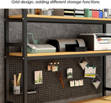 Desktop Bookshelf Adjustable Desk Bookshelf Organizer Rack - Countertop Hutch Bookshelf, 3-Tier Bookshelf Desk Shelf, All Metal Desktop Bookcase for Computer Desk, for Home, Dorm, Office Supplies (Co image 2