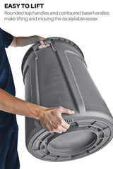 Heavy-duty round trash can / dumpster, 20-gallon capacity, white, suitable for outdoor garbage containers in places such as garden workers / construction workers / restaurants / backyards / offices / warehouses, 6 pieces per set. image 4