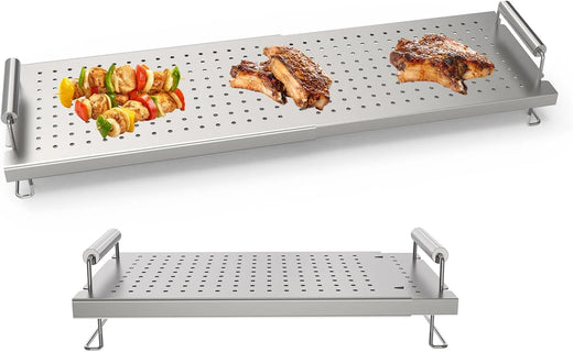 Adjustable baking pan heating/cooling rack, suitable for Blackstone baking pan accessories, with dimensions of 17 inches, 22 inches, 28 inches, 36 inches. Universal stainless steel heating tray/heating rack shelf/heater