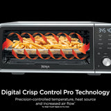 Toaster oven, air fryer, thermometer, toaster-air fryer combo, stainless steel material, quick cooking, french fries, frozen food, air frying, dehydrating, heating, 13 functions, less oil usage, flip-type oven image 4