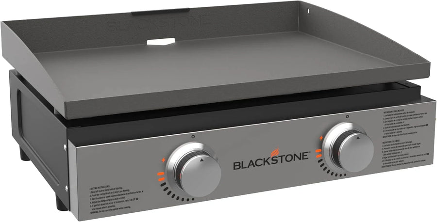 1813 Original 22” Tabletop Griddle with Hood and Stainless Steel Front Plate, Powder Coated Steel, Black