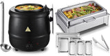 Electric Chafing Dish Buffet Server Set & Commercial Soup Warmers Soup Kettle Suitable for Multifunctional Business Dining Occasions and Family Parties