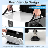 Commercial dehumidifier, suitable for 1300 square feet of basements, warehouses or work sites, equipped with a 9.8-foot drainage pipe and a wired remote control panel, white model. image 2