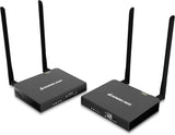 Wireless 4K HDMI Video Extender Transmitter and Receiver Kit (with keyboard and mouse control) - Wireless channel pairing - 4K 60Hz, maximum transmission distance up to 165 feet, equipped with HDMI local output interface