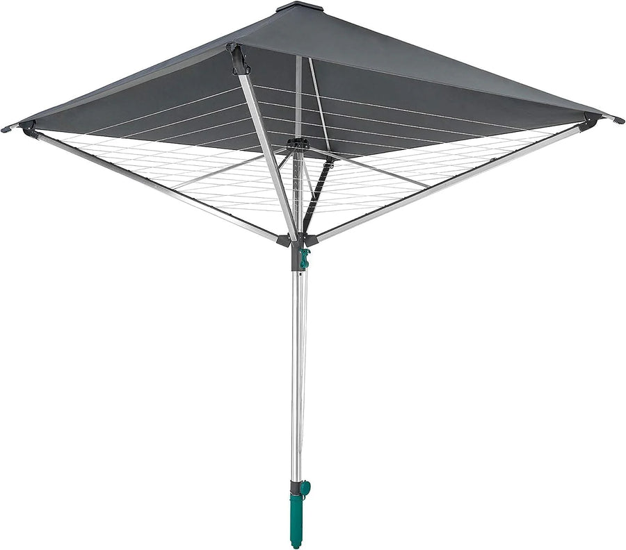 Rotary dryer Linno Protection 400 model, aluminum - rust-proof treatment, gray, 40-meter long, with an umbrella-shaped device, rotary dryer with a covered clothes rack, rotary clothes hanger