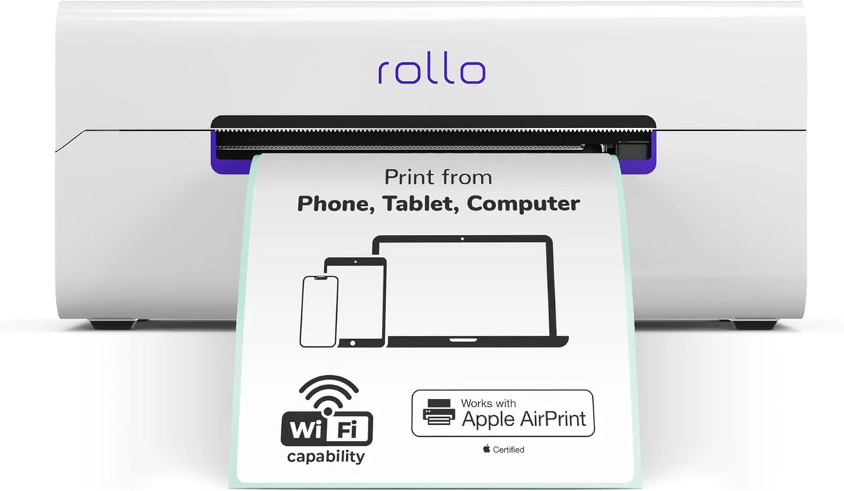 Wireless Shipping Label Printer - A Wi-Fi-enabled thermal label printer (size 4x6 inches), suitable for package shipping - Can be printed via AirPrint on iPhone, iPad, and Mac - Supports Windows, Chromebook, Android, and Linux systems