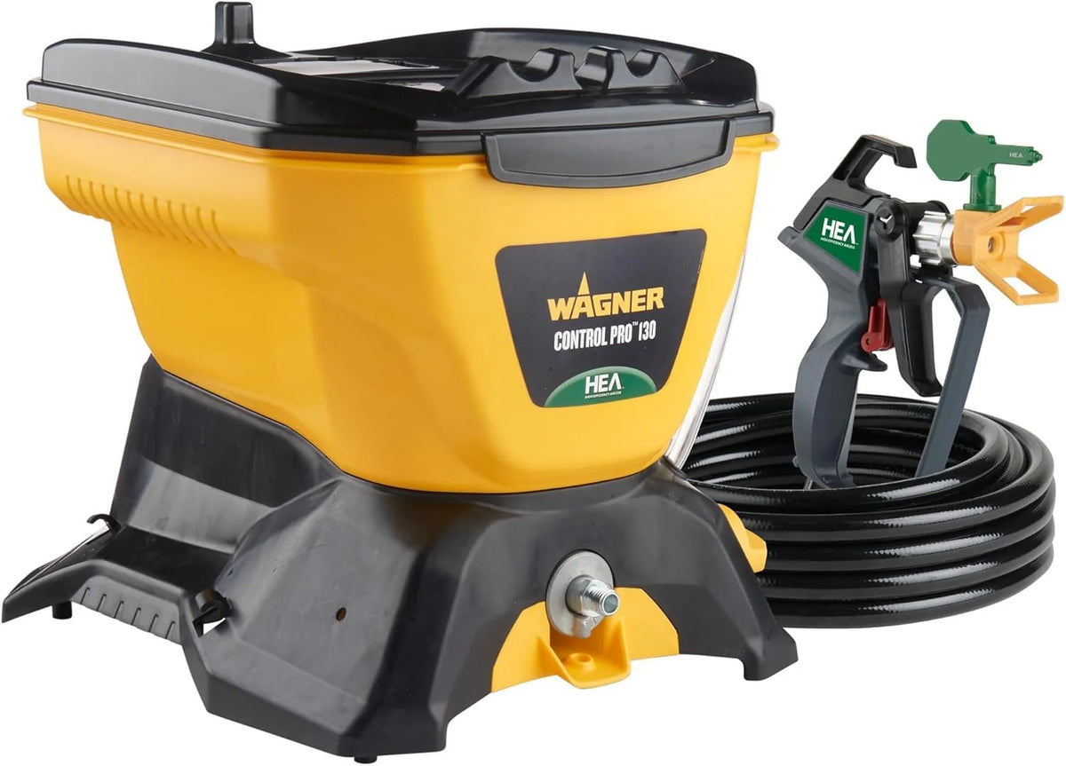 Spray gun kit, high-efficiency airless sprayer, low overspray, equipped with a 12-inch extension rod, suitable for large projects, with 515 and 413 type nozzles, yellow in color.