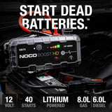 HD GB70 2000A UltraSafe Car Battery Jump Starter, 12V Battery Booster Pack, Jump Box, Portable Charger and Jumper Cables for 8.0L Gasoline and 6.0L Diesel Engines image 2