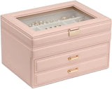 Jewelry Box Jewelry Case PU Leather Jewelry Box Jewelry Storage Box Earring Ear Stud Ring Necklace Organizer Case Jewelry Organizer image 3