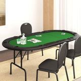 Poker and game table - 10-person foldable poker table - Green - 206x106x75 cm, 32 kg - Green