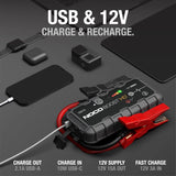 HD GB70 2000A UltraSafe Car Battery Jump Starter, 12V Battery Booster Pack, Jump Box, Portable Charger and Jumper Cables for 8.0L Gasoline and 6.0L Diesel Engines image 4