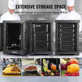 Food tray transportation box, 95-gallon insulated box for the catering industry, LLDPE food tray box with double clasps, front-mounted food heater with handle, suitable for stacking end loaders in restaurants, canteens, etc. black image 3