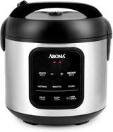 Digital rice cooker, 4 cup capacity (uncooked state) / 8 cup capacity (cooked state), steamer, multi-functional cooking pot, slow cooker, oatmeal pot, automatic insulation function, 2 gallons, stainless steel shell image 2