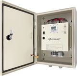 Electrically controlled timer for greenhouse roller shutters (for ventilation) uses an AC 110V to DC 24V transformer for timing control, enabling the opening or closing of the side top curtains of the greenhouse薄膜.
