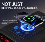 Smart Biometric Safe with Wireless Charging for Phone & Watch, 3 Access Methods to Unlock, Nightstand Drawer Safe LED Display with Humidity & Temperature Monitoring, Stopbox for Cash and Valuables image 3