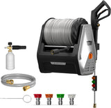 The wall-mounted high-pressure cleaning machine Plus is equipped with an upgraded 1800-watt motor, with a maximum pressure of 2900 pounds per square inch and an electric high-pressure cleaning machine that discharges 2.2 gallons per minute. It is equ