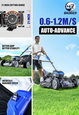 Lawn Mower 40V Brushless 18" Cordless, 5 Cutting Height Adjustments Electric Lawn Mower, Quickly Folding Within 5’s, 4.0AH Battery and Super Charger Included. image 3