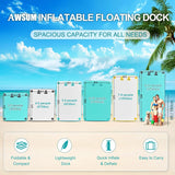 Inflatable Floating Dock Air Dock Platform Floating Island Raft with None-Slip Surface for Pool Beach Ocean image 4