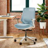 Ergonomic office chair - A versatile office chair with adjustable lumbar support, breathable mesh backrest, and stable wheels - Experience the best comfort and support - Sapphire color image 4
