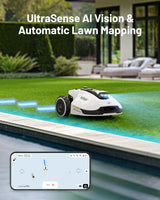 2000 Robot Lawn Mower with 4G, Reception 0.5 Acre,Max. 0.7 Acre, Ultrasense AI Vision & RTK, Auto Mapping & App Control,45% Slope,Wireless Perimeter,Dual Cutting Discs, 20 Mowing Zones image 3