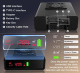Smart Biometric Safe with Wireless Charging for Phone & Watch, 3 Access Methods to Unlock, Nightstand Drawer Safe LED Display with Humidity & Temperature Monitoring, Stopbox for Cash and Valuables image 4