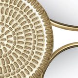 Home decoration metal wall ornaments, a mirror with multiple circular lenses, large modern wall art sculptures for decoration, suitable for living rooms, offices, and bedrooms. Dimensions: 45.3 x 1.9 x 21.6 inches. Made of gold material. image 2