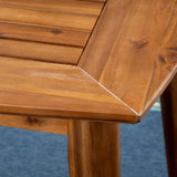 7-piece cherry wood dining set, teak surface / blue image 3