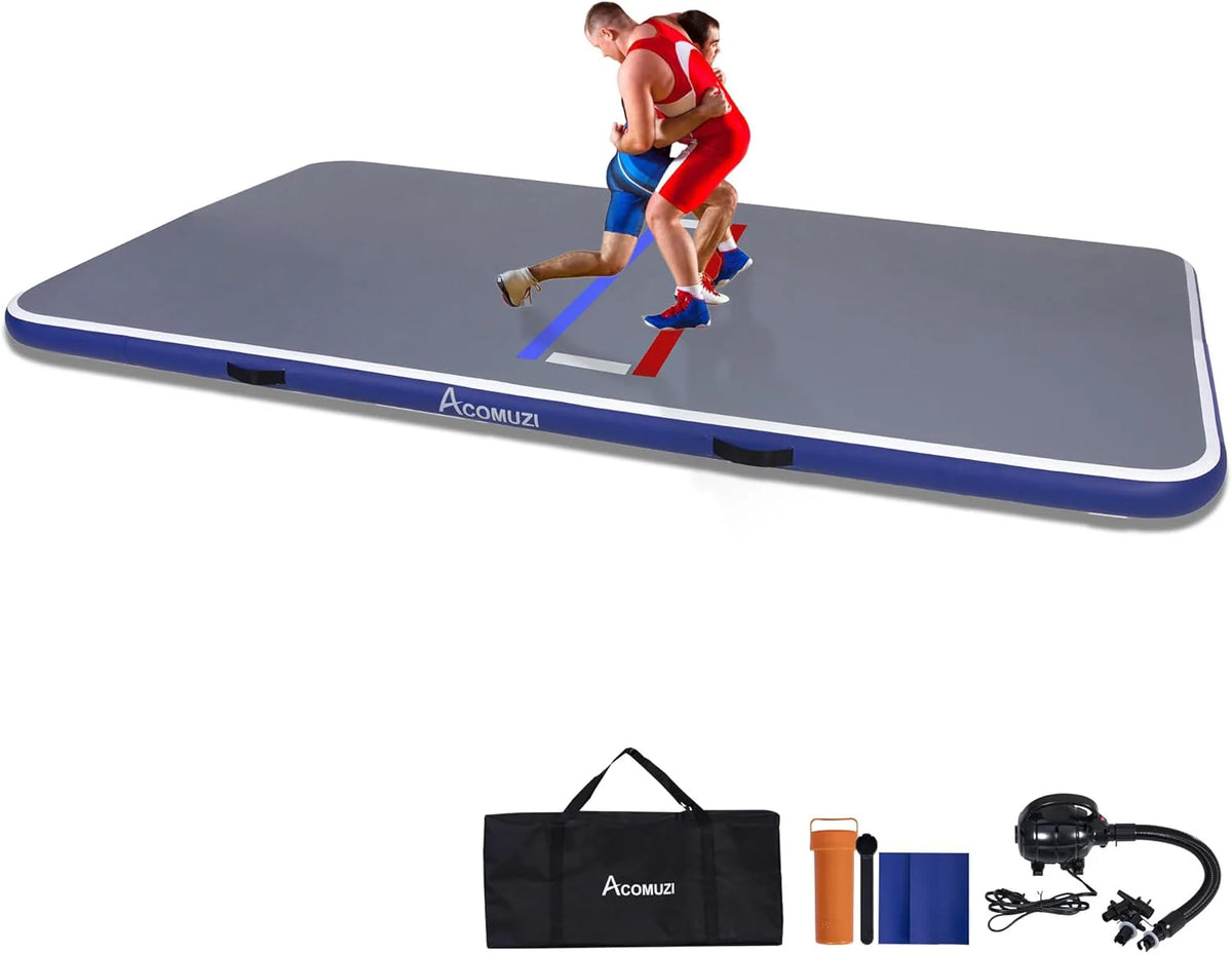 Inflatable Wrestling Mat 10FT/5FT, Portable Jiu Jitsu Mats Wrestling Mat for Home, Outdoor or Indoor Training Mat for Water Yoga, Gymnastics, Gray