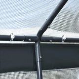 A 20-foot x 10-foot x 9-foot walk-in green house with an outdoor garden greenhouse, equipped with 6 roll-up windows, 2 zipper doors and a rain cover, in white color. image 4