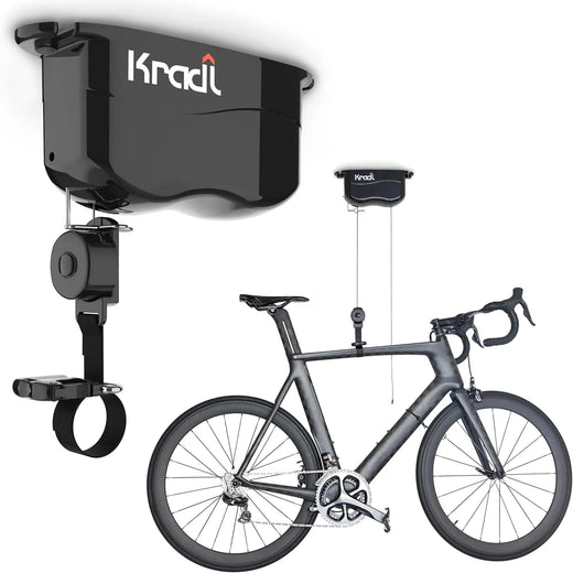 Wall-mounted bicycle lifting frame and storage rack. A bicycle storage and lifting frame that does not require electricity, nor clumsy ropes or pulleys.