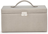 Medium-sized jewelry box, made of tin - 28 compartments, 10 spaces for storing rings, 20 slots for ear piercings 10 compartments for storing necklaces - Includes a handbag image 3