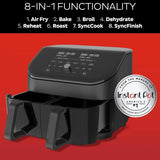 Air fryer, with a transparent casing, personalized programming, integrating 8 functions, capable of achieving various cooking methods such as frying, baking, drying, baking, heating and reheating. image 2