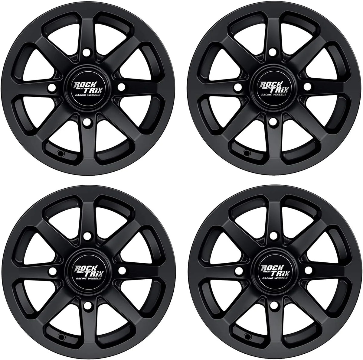 RT102 15in Wheels 15x7 4x137, 4 3 Offset, ATV UTV SxS Rims, Compatible with Can Am Commander Max Defender Max Pro Maverick X3 Maverick Trail, 4/137 Matte Black, Set of 4