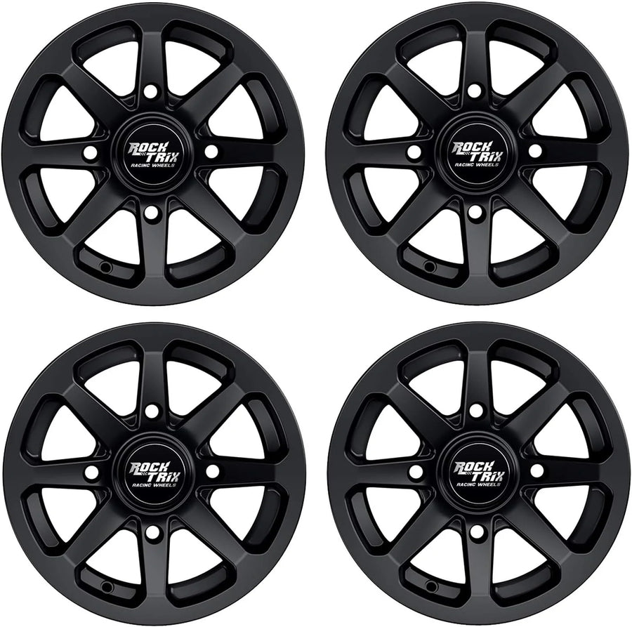RT102 15in Wheels 15x7 4x137, 4 3 Offset, ATV UTV SxS Rims, Compatible with Can Am Commander Max Defender Max Pro Maverick X3 Maverick Trail, 4/137 Matte Black, Set of 4