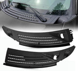 The front windshield wiper cover panel grille is compatible with the 2009 - 2014 models of Ford F150. It features two front insert panels on both the left and right sides. image 2