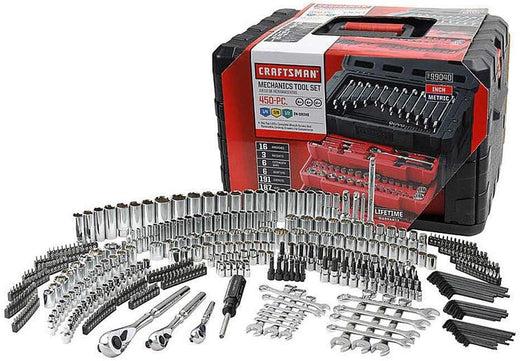 450-Piece Mechanics Tool Set, Ratchet Socket Hand Wrench Toolset
